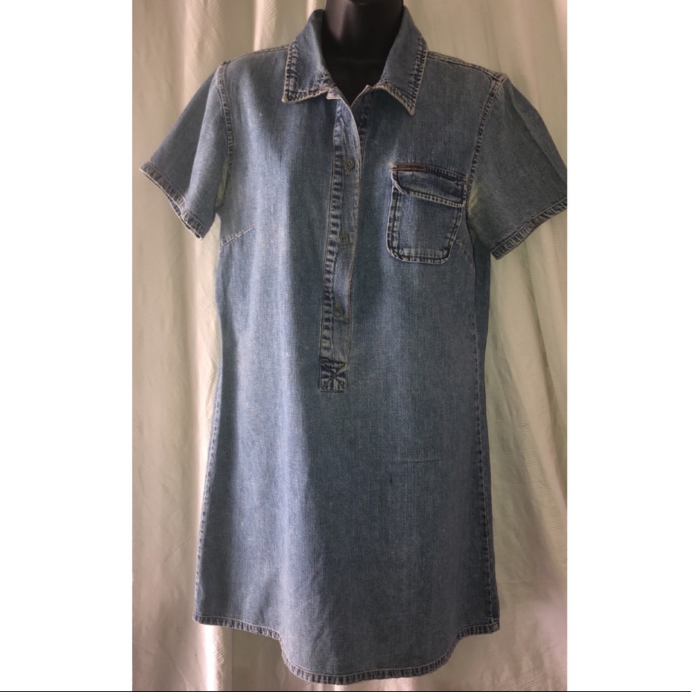 SOLD‼️Vintage Calvin Klein Denim Shift Dress,